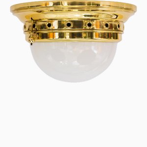 Art Deco Ceiling Lamp with Opal Glass Shade, Vienna, Austria, 1920s