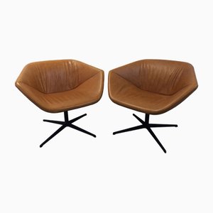 Montis Swivel Chairs in Tan Leather by Niels Bendtsen, 2010s, Set of 2