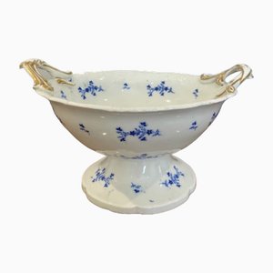 Large Victorian Blue and White Fruit Bowl, 1880s