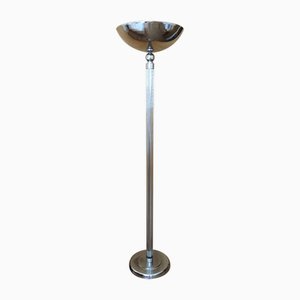 Chrome and Acrylic Floor Lamp in the style of Karl Springer, 1980s