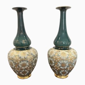 Grands Vases Ballister Victorien de Royal Dolton, 1880s, Set de 2