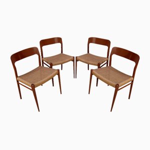 Model 75 Dining Chairs by Niels Otto Moller, Denmark, 1960s, Set of 4