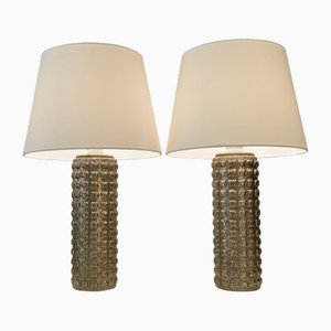 Lámparas de mesa de vidrio de mercurio de Uno & Östen Kristiansson para Luxus. Juego de 2