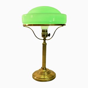 Art Nouveau Brass and Glass Table Lamp from Jugendstil, Sweden, 1920s