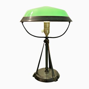 Swedish Grace Bronze Patinated Metal and Glass Table Lamp, Sweden