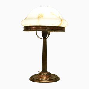 Lámpara de mesa Grace sueca de cobre y vidrio soplado, años 20