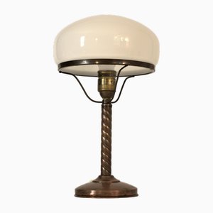 Swedish Grace Copper Table Lamp by Harald Notini for Böhlmarks Lampfabrik Stockholm