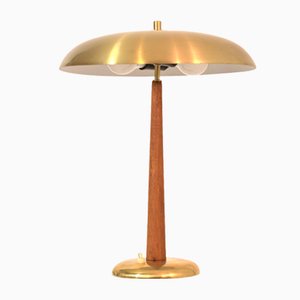 Swedish Modern Brass and Teak Model 8441 Table Lamp by Boréns, 1940s