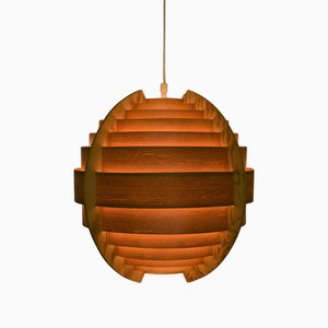 Swedish Pine Sphere Pendant Lamp by Hans-Agne Jakobsson for Ellysett, 1960s