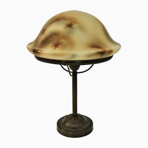 Lámpara de mesa Grace sueca de cobre y vidrio soplado, años 20