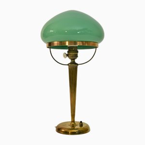 Lampe de Bureau Grace en Laiton et Verre Soufflé, Suède, 1925