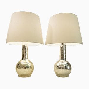 Mercury Glass Table Lamps by Luxus by Uno & Östen Kristiansson, Set of 2