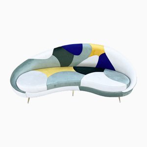 Curved 3-Seater sofa with Cushions
