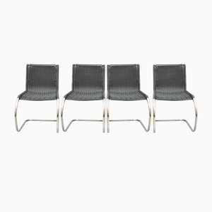 Sedie B42 con treccia nera di Ludwig Mies Van Der Rohe per Tecta, set di 4