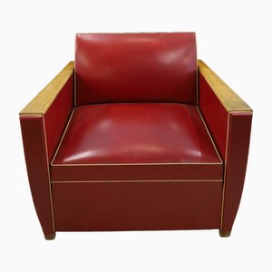 Vintage Red Leathette Armchair
