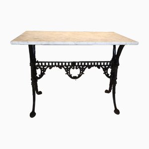 Cast Iron Feet and Marble Top Side Table