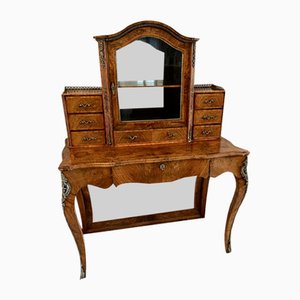 Antique Victorian Burr Walnut Happiness Writing Desk, 1860