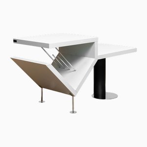 Mesa / sistema de almacenamiento de alta fidelidad Attyka en blanco de Jacob Jensen para Bang & Olufsen, 1988