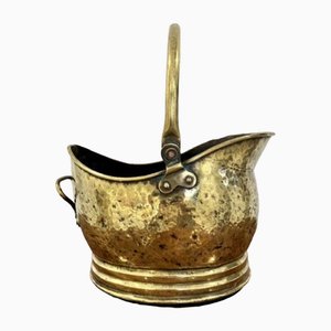 Victorian Brass Helmet Coal Scuttle, 1880s