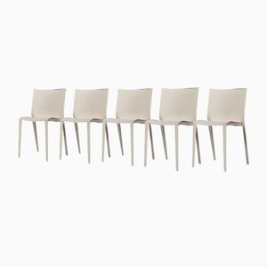 Französische Mid-Century Slick Slick Stühle aus Weißem Kunststoff von Philippe Starck für Xo Design, 1999, 5er Set