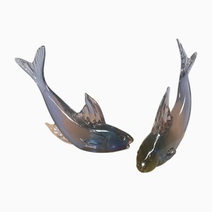 Fische aus Muranoglas von Cenedese, 1970er, 2er Set