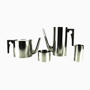 Set da tè vintage Cylinda-Line di Arne Jacobsen per Stelton, set di 4