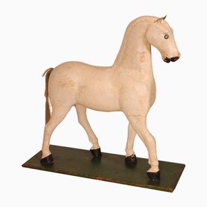 Cheval en Bois Polychrome, 19ème Siècle