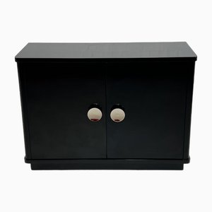 Art Deco Buffet in Black Lacquered Chrome