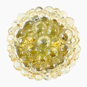 Large Amber Bubble Glass Flush Mount attributed to Helena Tynell for Limburg, Germany, 1970s