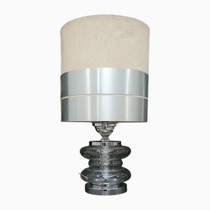 Silver & White Table Lamp, 1980s