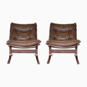 Sedie Siesta vintage marrone nocciola di Ingmar Relling per Westnofa, anni '60, set di 2