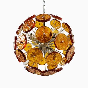 Lámpara de araña Sputnik Mid-Century de cristal de Murano, años 60