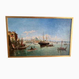 Fritz Carpentero, View of Bosphorus, 1800s, Oil on Canvas