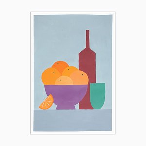 Gio Bellagio, Still Life Orange Bowl, 2023, Acrylic on Watercolor Paper