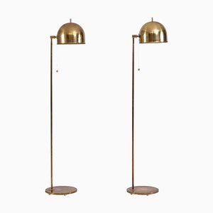 Brass Floor Lamps Model G-075 from Bergboms, Sweden, 1960s, Set of 2
