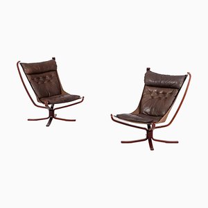 Falcon Easy Chairs attributed to Sigurd Resell, Norway, 1970s, Set of 2