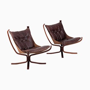 Sigurd Ressell zugeschriebene Falcon Chairs, 1970er, 2er Set