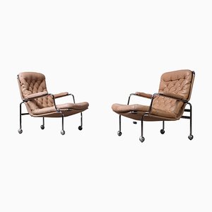 Karin Easy Chairs attributed to Bruno Mathsson, 1978, Set of 2
