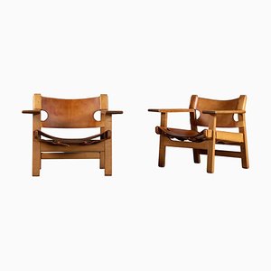 Børge Mogensen zugeschriebene Spanische Stühle, 1960er, 2er Set