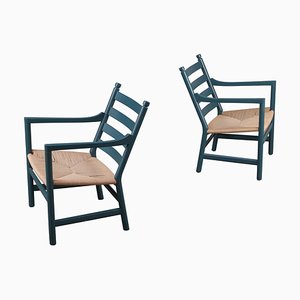 Set of Ch44 Lounge Chairs attributed to Hans J. Wegner from Carl Hansen & Søn, Denmark, 1970s