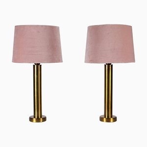 Brass Table Lamps from Kosta Belysning, Sweden, 1970s, Set of 2