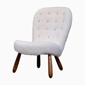 Philip Arctander zugeschriebener Clam Chair für Nordisk Stål & Møbel Central, Dänemark, 1940er