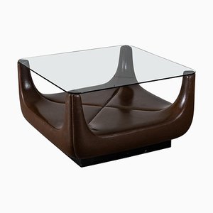 Mesa de centro con tablero de vidrio, años 70