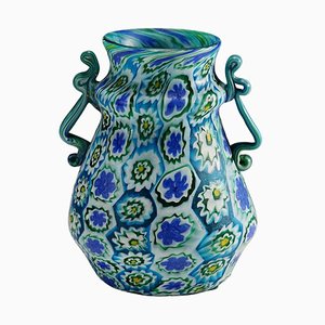 Large Millefiori Jar with Handles by Brothers Toso Murano, 1910s