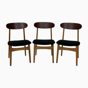 Danish Teak Dining Chairs, Set of 3