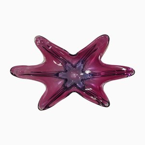 Large Art Deco Style Murano Glass Star Bowl, 1960s