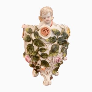 Antike viktorianische Vase aus kontinentalem Porzellan, 1880