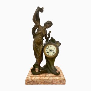 Reloj de manto Laurore francés modernista antiguo, 1900
