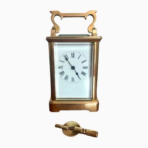 Antique Victorian French Brass Carriage Clock, 1880