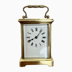 Antique French Victorian Brass Carriage Clock, 1880